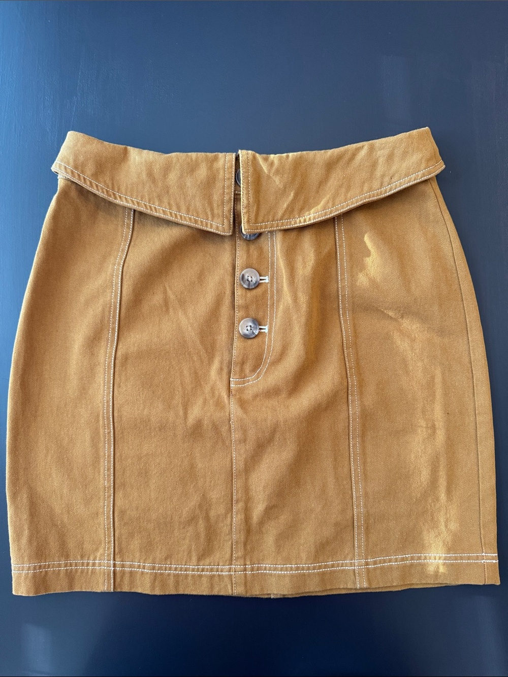 MINKPINK mustard, utility miniskirt size medium
